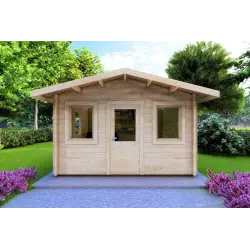 Casa in legno da giardino CHIARA 4x3 44mm, vista frontale