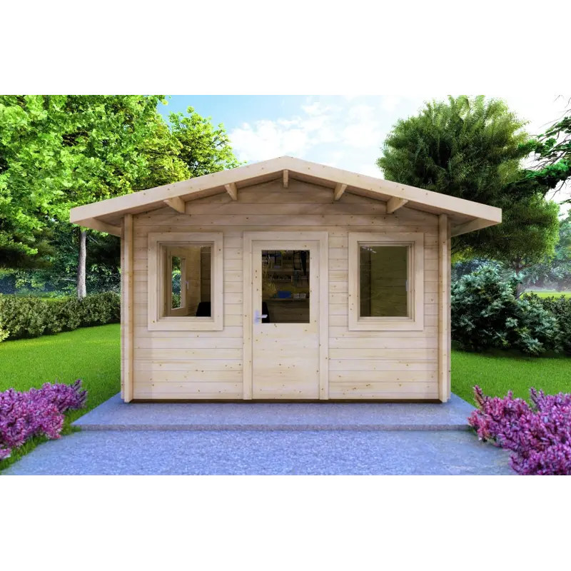 Casa in legno da giardino CHIARA 4x3 44mm, vista frontale