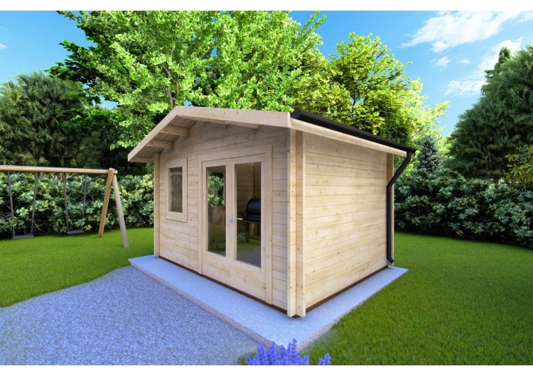 Casetta da giardino GIULIA 4x3 44mm, fronte lato destro