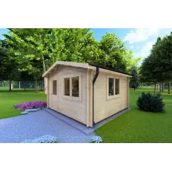 Casetta in legno ANNA 4x4 44mm, fronte lato destro