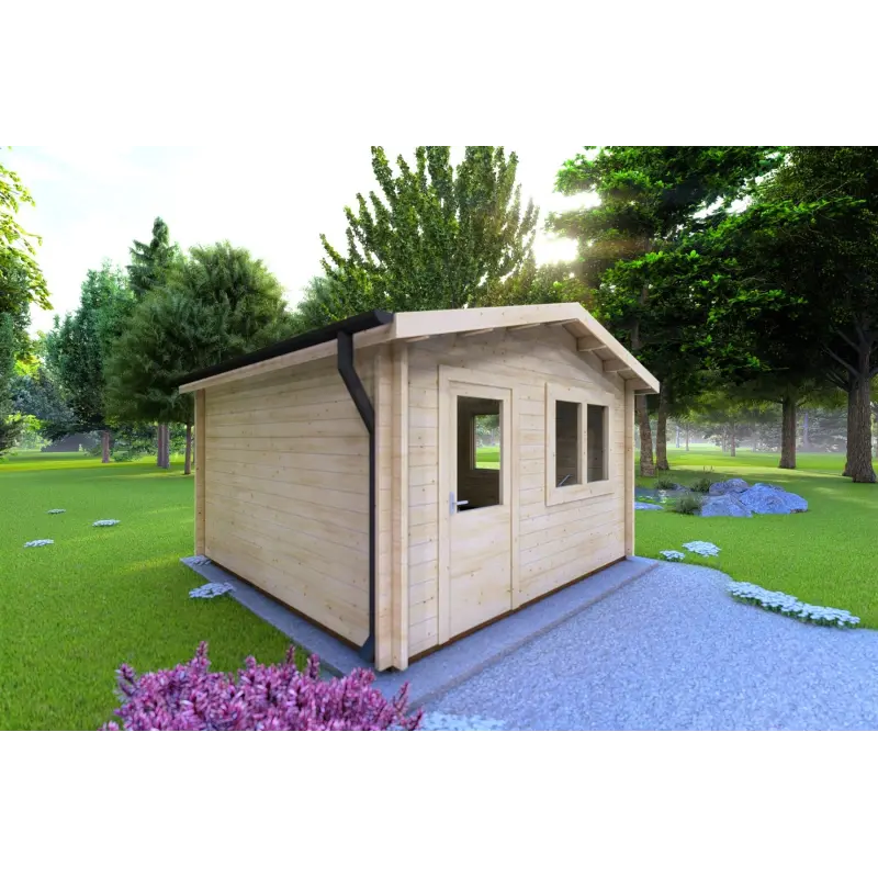 Casetta in legno ANNA 4x4 44mm, lato sinistro