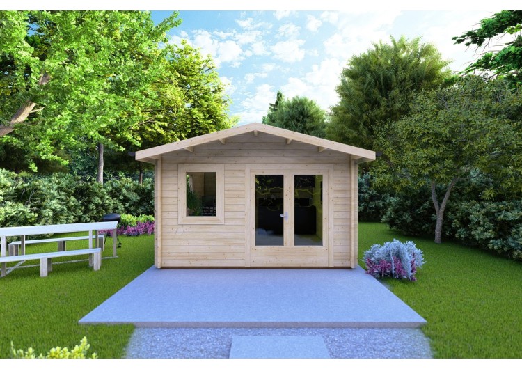 Casetta da giardino LAURA 4x4 44mm, vista frontale