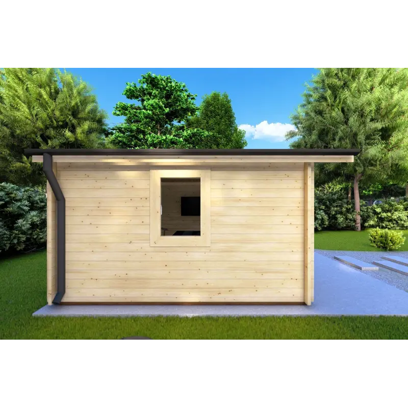 Casetta da giardino LAURA 4x4 44mm, lato sinistro