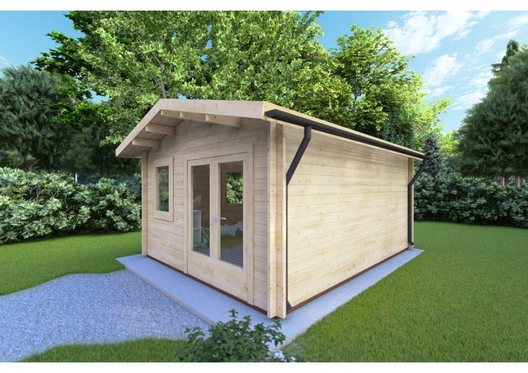 Casetta in legno MATILDE 5x4 44mm, fronte lato destro