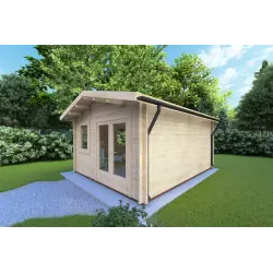 Casetta in legno MATILDE 5x4 44mm, fronte lato destro