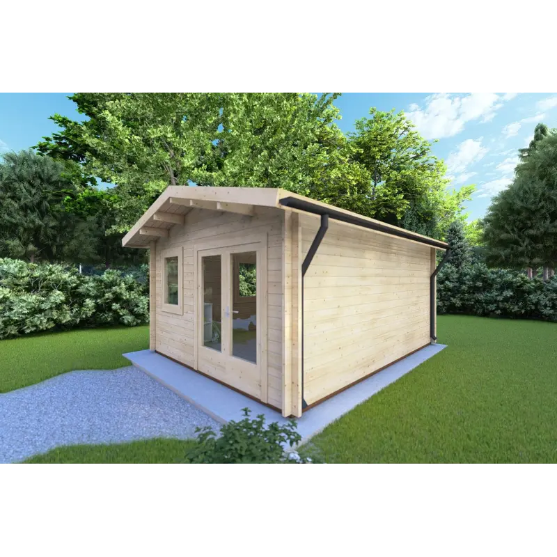 Casetta in legno MATILDE 5x4 44mm, fronte lato destro