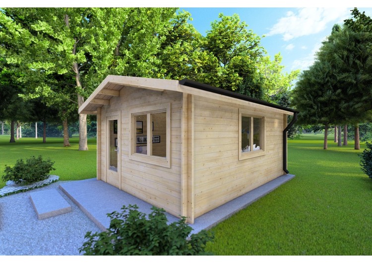 Casa in legno da giardino ANITA 5x4 44mm, fronte lato destro