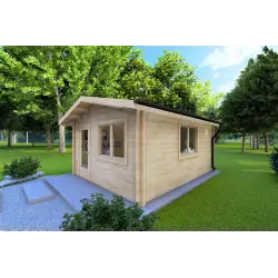 Casa in legno da giardino ANITA 5x4 44mm, fronte lato destro