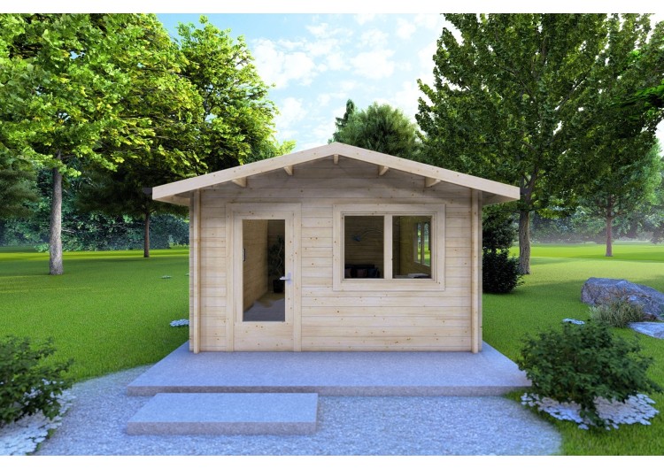 Casa in legno da giardino ANITA 5x4 44mm, vista frontale