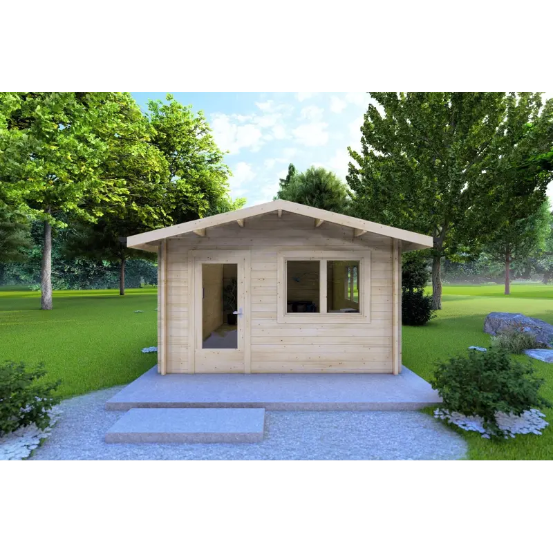 Casa in legno da giardino ANITA 5x4 44mm, vista frontale