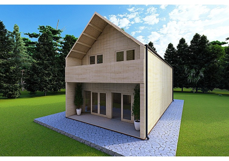 Casa coibentata stile moderno PENELOPE 98 m² 44/80/30/40, fronte lato destro