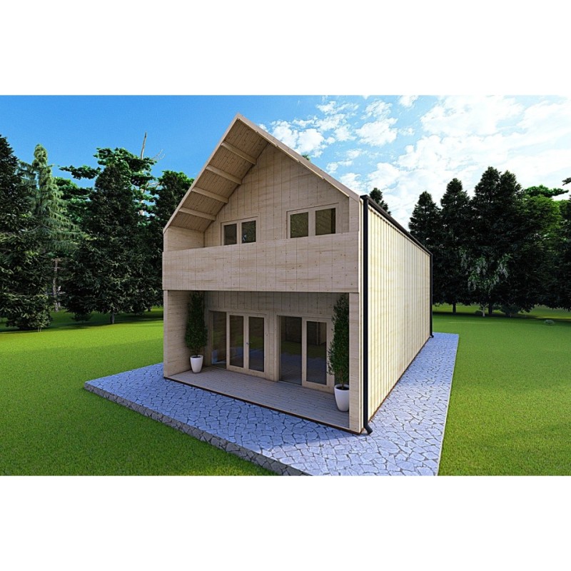 Casa coibentata stile moderno PENELOPE 98 m² 44/80/30/40, fronte lato destro