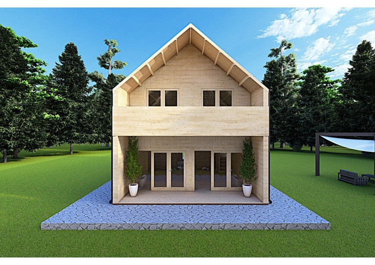 Casa coibentata stile moderno PENELOPE 98 m² 44/80/30/40, vista frontale