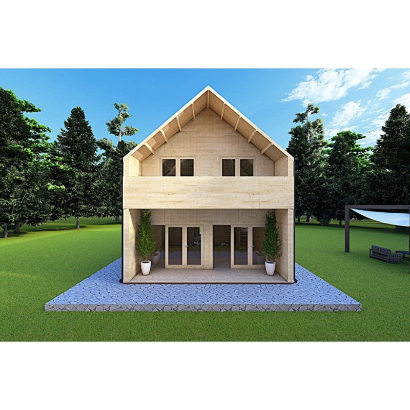 Casa coibentata stile moderno PENELOPE 98 m² 44/80/30/40, vista frontale
