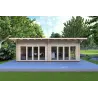 Casa in legno AURELIA 6x8 44mm, vista frontale