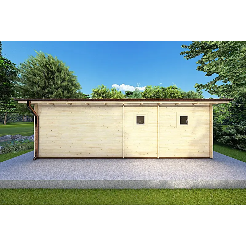 Casa in legno AURELIA 6x8 44mm, retro