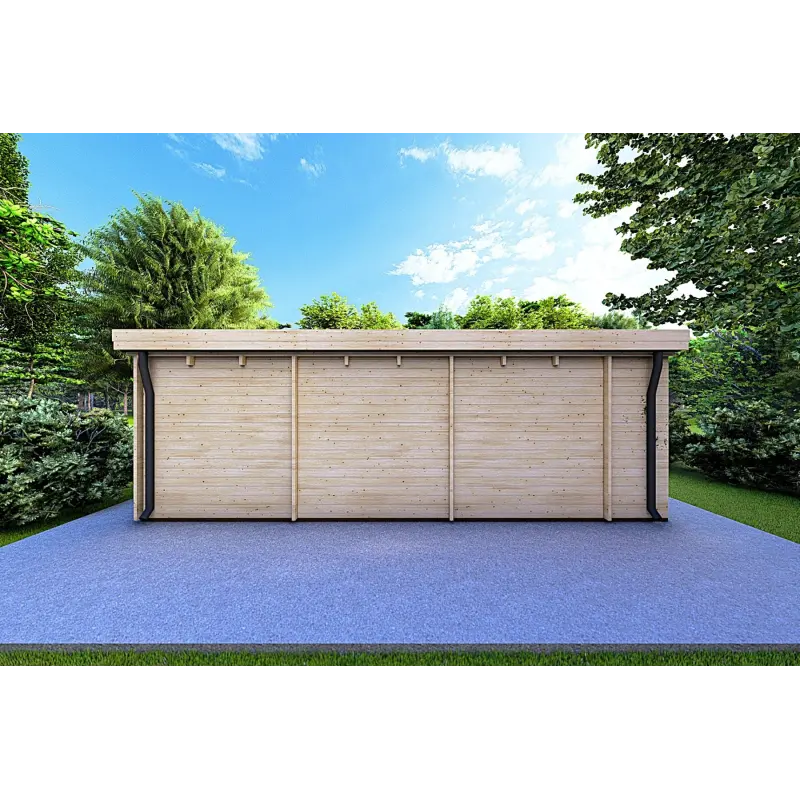Casa in legno FLAMINIA 8x6 44mm, retro