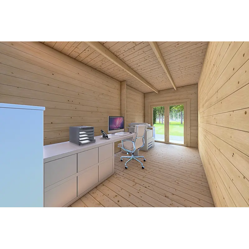 Casa in legno FLAMINIA 8x6 44mm, interno ufficio