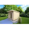 Casa in legno da giardino ILARIA 3x3 44mm, fronte lato destro