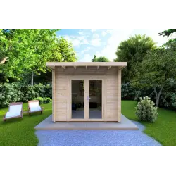 Casa in legno da giardino ILARIA 3x3 44mm, vista frontale
