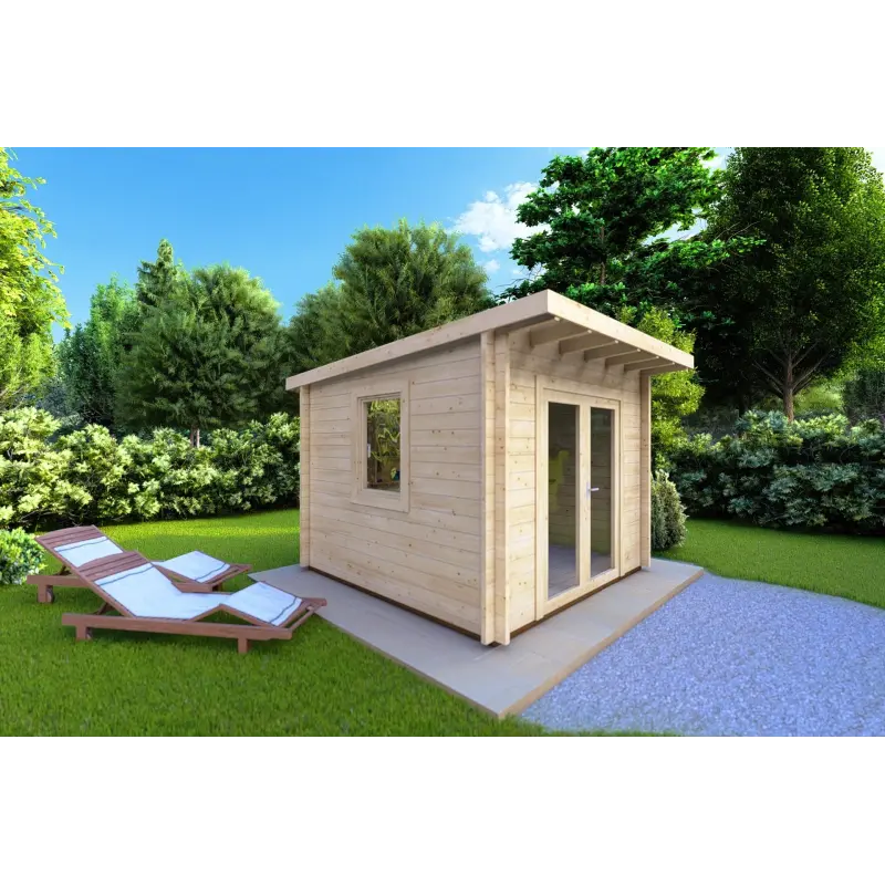 Casa in legno da giardino ILARIA 3x3 44mm, fronte lato sinistro