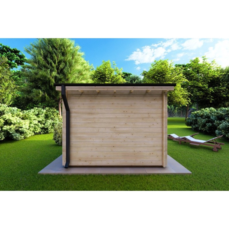 Casa in legno da giardino ILARIA 3x3 44mm, retro