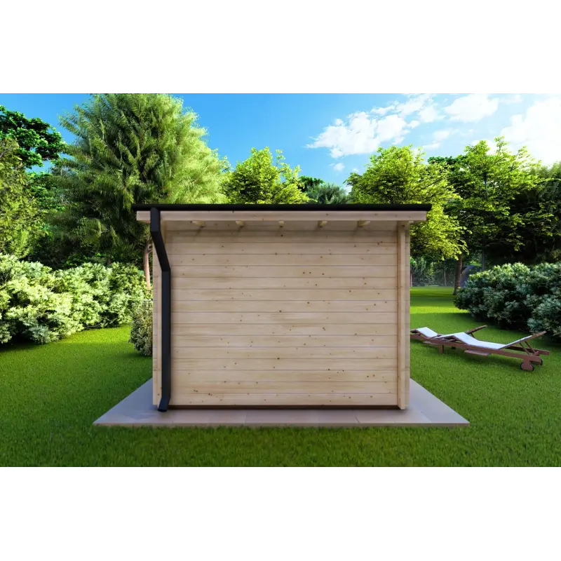 Casa in legno da giardino ILARIA 3x3 44mm, retro