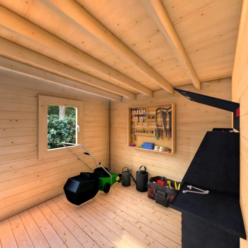 Casa in legno da giardino ILARIA 3x3 44mm, interno