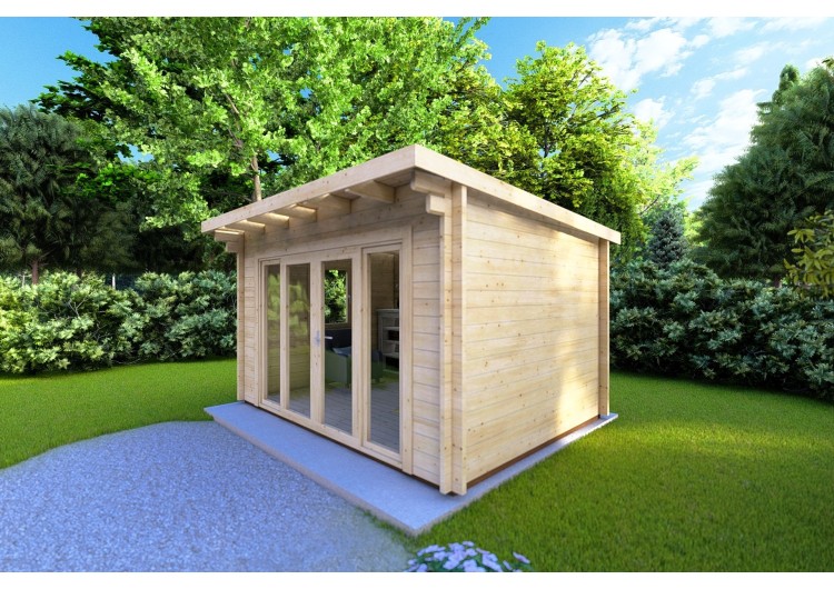 Casetta in legno ILARIA 4x3 44mm, fronte lato destro