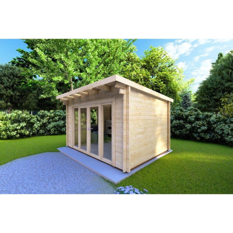 Casetta in legno ILARIA 4x3 44mm, fronte lato destro