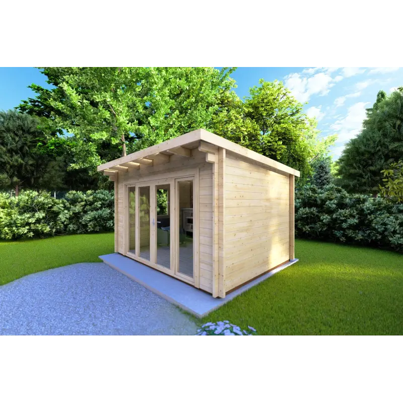 Casetta in legno ILARIA 4x3 44mm, fronte lato destro