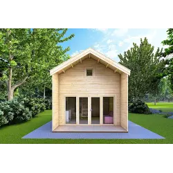 Casa di legno ELODIE 4x6 44mm, vista frontale