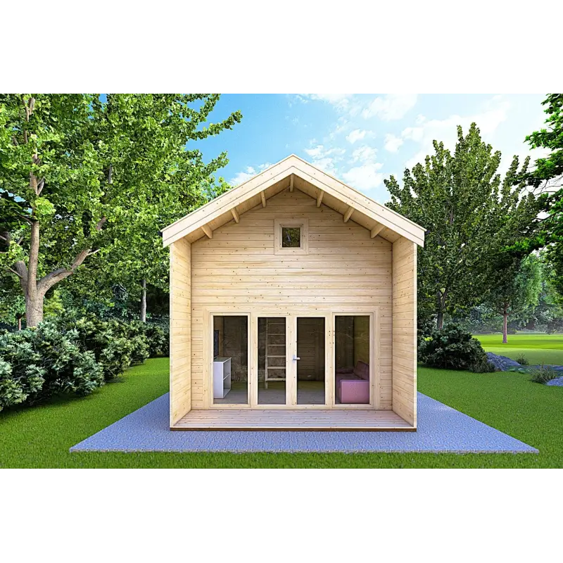 Casa di legno ELODIE 4x6 44mm, vista frontale