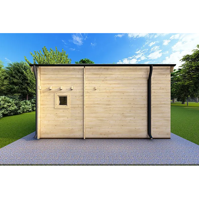 Casa di legno ELODIE 4x6 44mm, lato sinistro