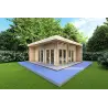 Casa di legno FLAMINIA 6x6 44mm, fronte lato destro