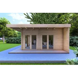 Casa di legno FLAMINIA 6x6 44mm, lato destro
