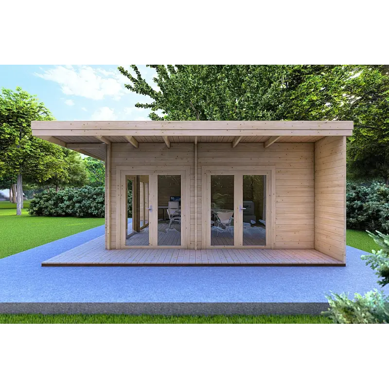 Casa di legno FLAMINIA 6x6 44mm, lato destro