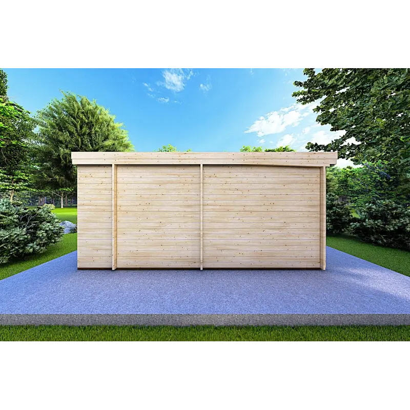Casa di legno FLAMINIA 6x6 44mm, retro