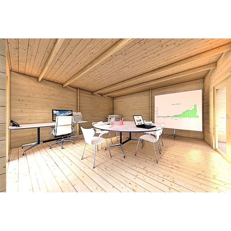 Casa di legno FLAMINIA 6x6 44mm, interno ufficio