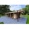 Casa in legno prefabbricata ad un piano 84 m² OLIMPIA 44/140/44 mm, fronte lato sinistro