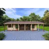 Casa in legno prefabbricata ad un piano 84 m² OLIMPIA 44/140/44 mm, vista frontale