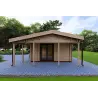 Casa in legno prefabbricata ad un piano 84 m² OLIMPIA 44/140/44 mm, lato A