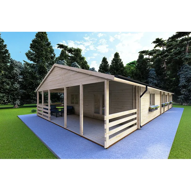 Casa abitabile in legno stile tradizionale SOFIA 17x8 44/140/44 mm, fronte lato destro