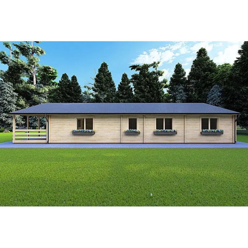Casa abitabile in legno stile tradizionale SOFIA 17x8 44/140/44 mm, lato destro