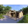 Casa prefabbricata in legno con tetto spiovente ISOTTA 125 m² 44/140/44 mm, fronte lato destro