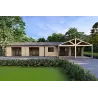 Casa prefabbricata in legno con tetto spiovente ISOTTA 125 m² 44/140/44 mm, vista frontale