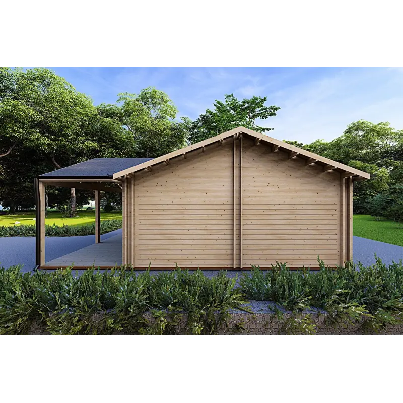 Casa prefabbricata in legno con tetto spiovente ISOTTA 125 m² 44/140/44 mm, lato destro