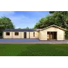 Casa prefabbricata in legno con tetto spiovente ISOTTA 125 m² 44/140/44 mm, retro