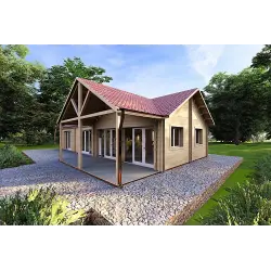 Casa prefabbricata 95 m² AGNESE 44/140/44 mm, fronte lato destro