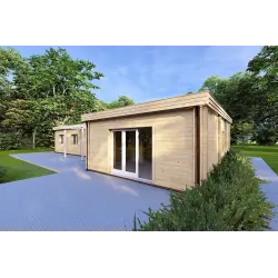 Casa abitabile tetto piano CAMELIA 125 m² 44/140/44 mm, fronte lato destro